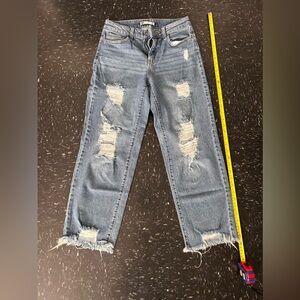high rise straight jeans